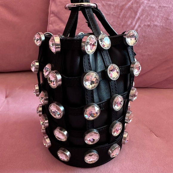 Alexander Wang Black Crystal Roxy Mini Bucket Bag - Picture 8 of 11